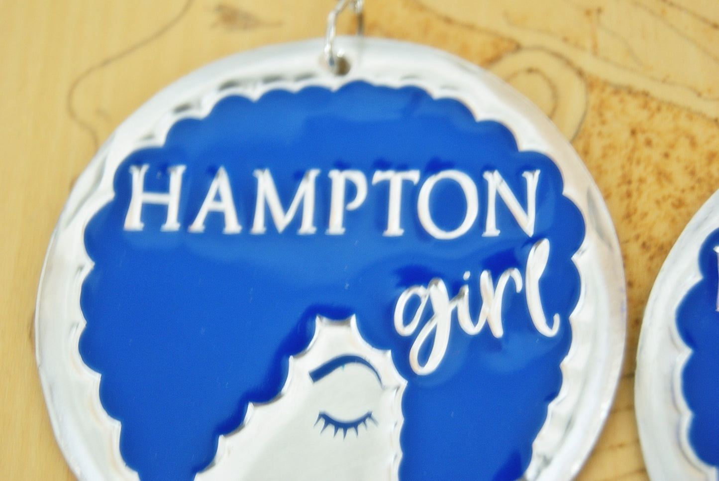 Hampton Girl Afro Statement Earrings - HBCU | Aluminum | Embossment