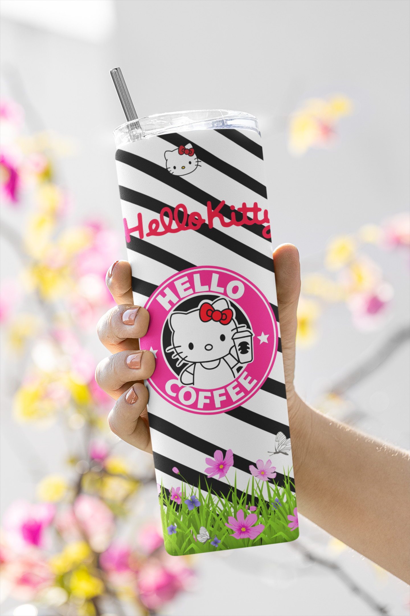 20oz Garden Hello Kitty Tumbler | Enjoy Sanrio Drinkware | Gift for Her