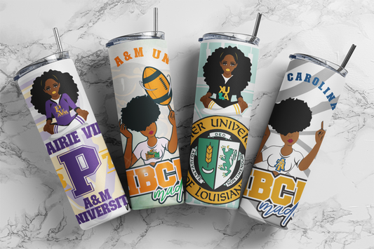 20oz HBCU Tumbler Collection: Prairie View A&M, FAMU, Xavier, North Carolina A&T | Gifts for All | Beverage