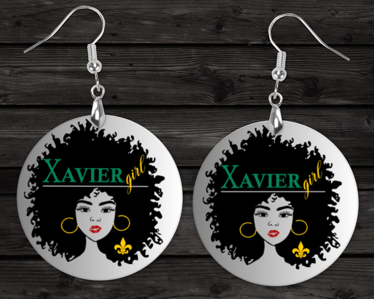 Cute Xavier Girl University Circular Dangle Earrings - XU Jewelry | Homecoming