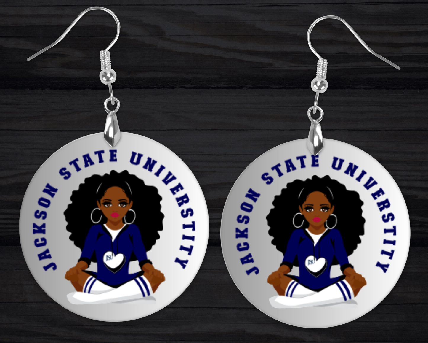Jackson State University Girl HBCU Earrings | Dangle | Gift for Her