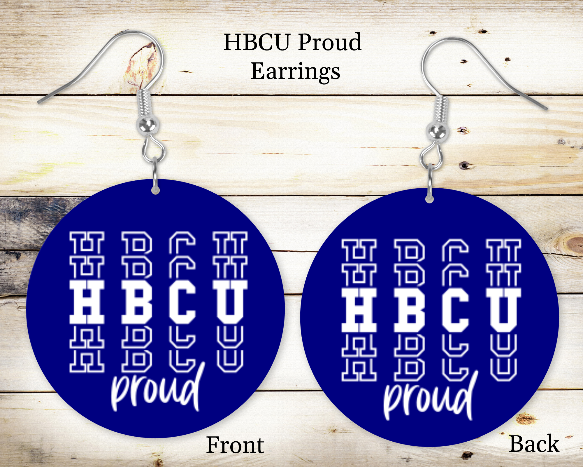 1.5" HBCU Proud Earrings with Ankara