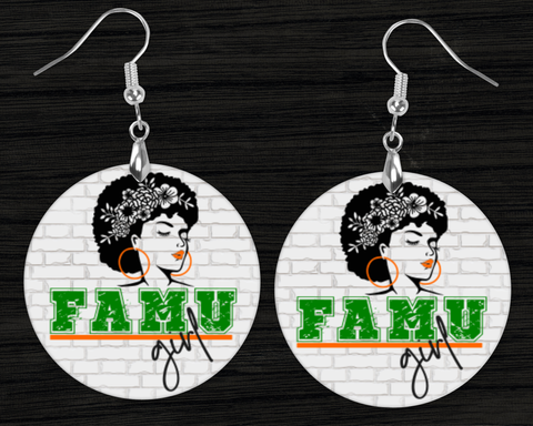 2.5" 'FAMU Girl’ HBCU Collection Flower Girl Statement Earrings