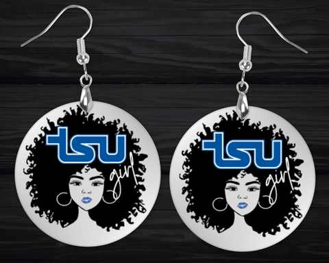 2.5" 'TSU Girl’ HBCU Collection Afro Statement Earrings