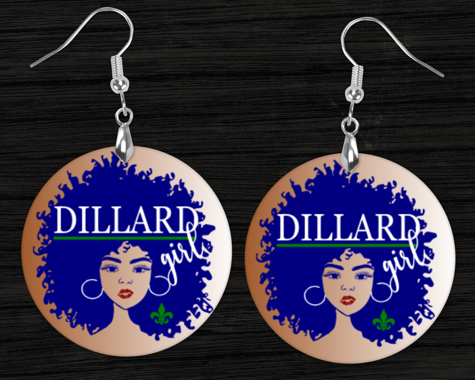 2.5" 'Dillard Girl’ HBCU Collection Afro Statement Earrings