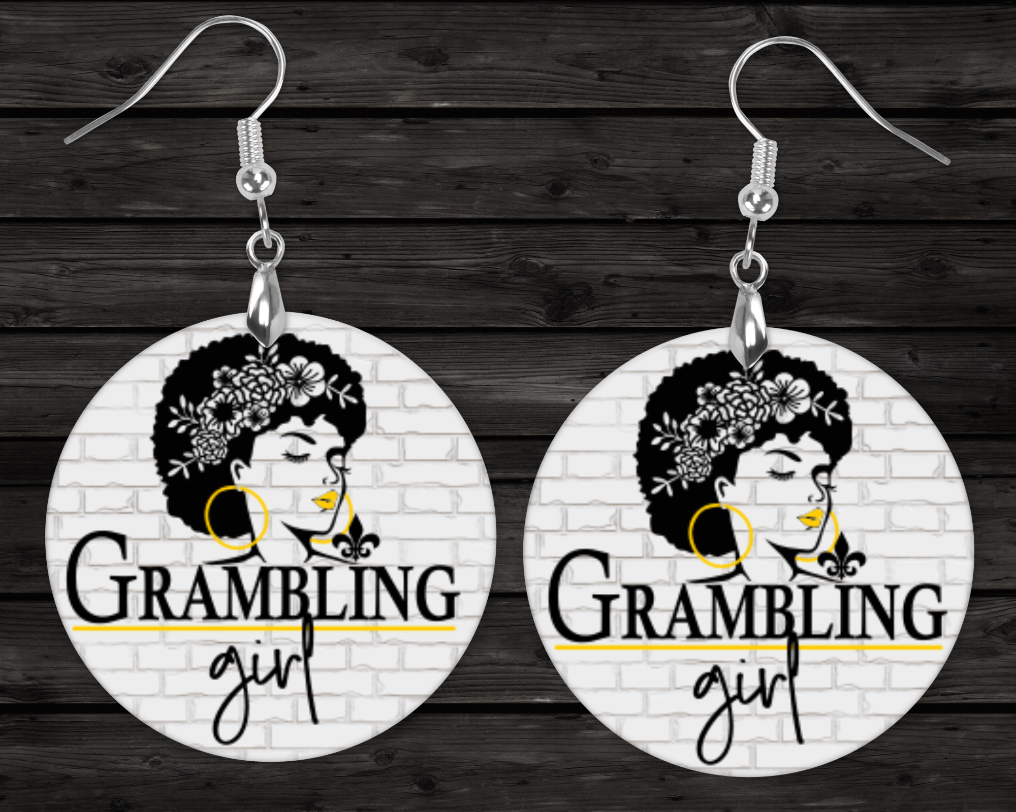 2.5" 'Grambling Girl’ HBCU Collection Flower Girl Statement Earrings