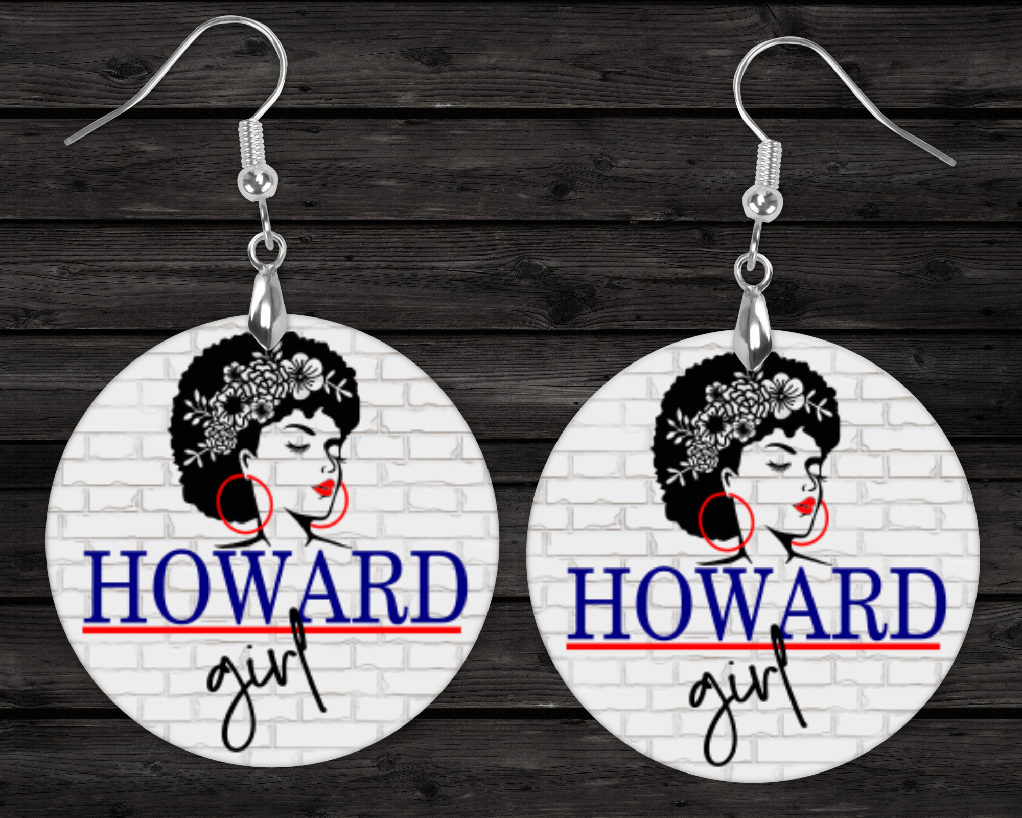 2.5" 'Howard Girl’ HBCU Collection Flower Girl Afro Statement Earrings