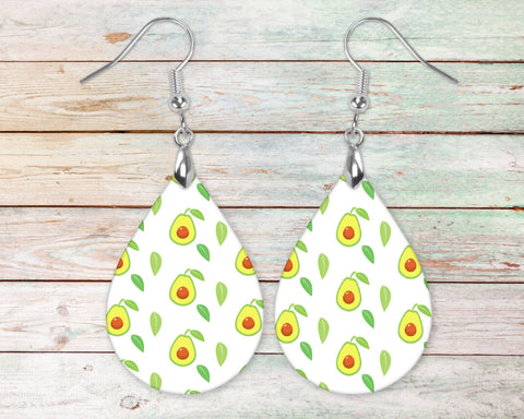 Fun Avocado Teardrop Dangle Earrings | Gift for Her | Mom | Quirky Jewelry | Colorful | Foodie Earrings | Food