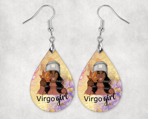 Virgo Girl Fall Double Sided Sublimated Earrings | Boho Chic | Wood | Gift for Her