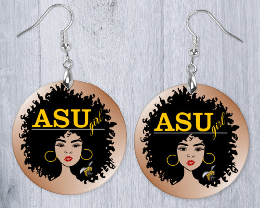 Alabama State University Afro Girl Earrings - Alabama Jewelry