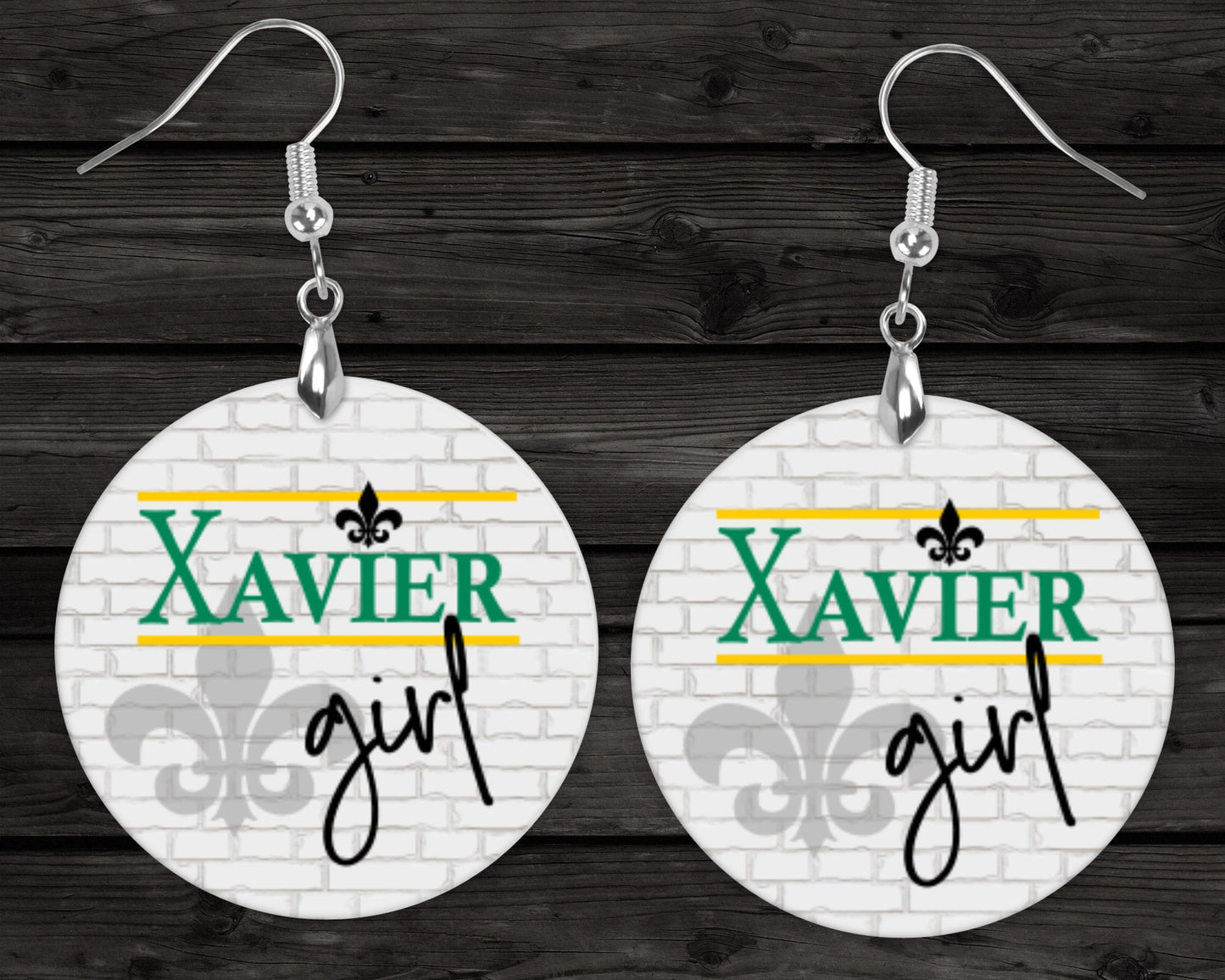 Cute Xavier Girl University Circular Dangle Earrings - XU Jewelry | Homecoming